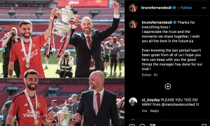 Bruno Fernandes tri ân Ten Hag